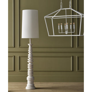 Malayan Two Light Floor Lamp in Whitewash