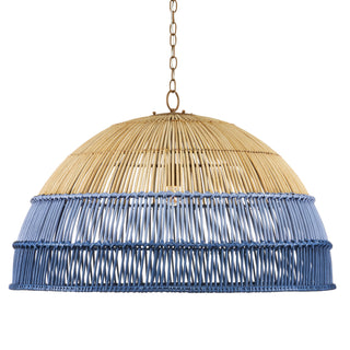Currey and Company - 9000-0924 - One Light Pendant - Senjyo - Natural/Cornflower Blue/Blue Bonnet/Khaki