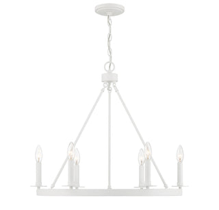 Meridian - M10093BQW - Six Light Chandelier - Bisque White