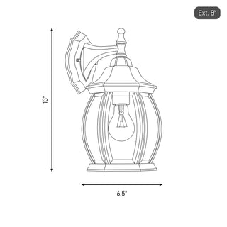 One Light Outdoor Wall Lantern in Black