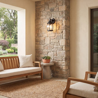 One Light Outdoor Wall Lantern in Black
