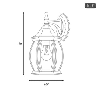 One Light Outdoor Wall Lantern in Rustic Bronze
