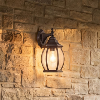 One Light Outdoor Wall Lantern in Rustic Bronze
