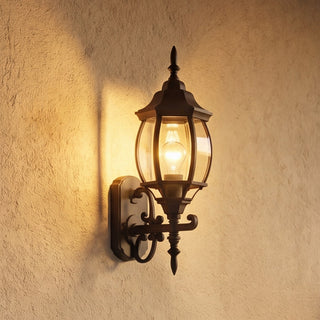 One Light Outdoor Wall Lantern in Black
