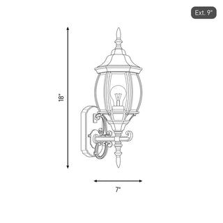 One Light Outdoor Wall Lantern in Black