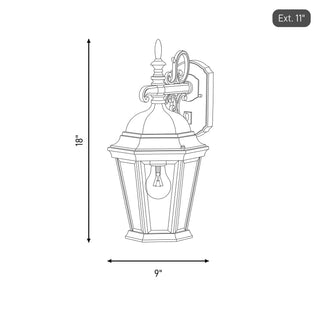 One Light Outdoor Wall Lantern in Black