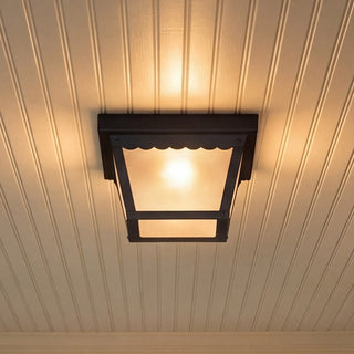 One Light Outdoor Flush Mount in Black