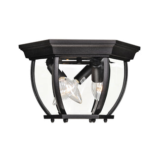 Meridian - M50059BK - Three Light Outdoor Flush Mount - Black
