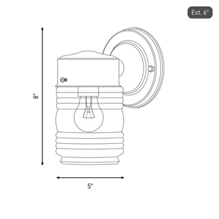 One Light Outdoor Wall Lantern in Black