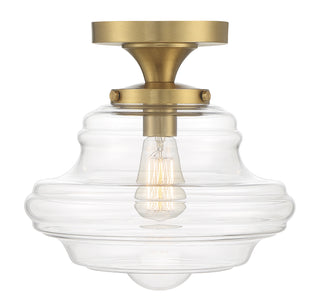 Meridian - M60069NB - One Light Semi-Flush Mount - Natural Brass
