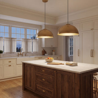 One Light Pendant in Natural Brass