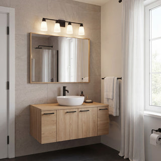 Four Light Bathroom Vanity in Matte Black