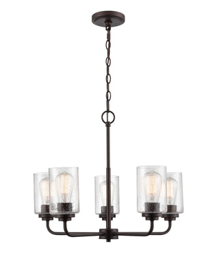 Millennium - 9605-RBZ - Five Light Chandelier - Moven - Rubbed Bronze