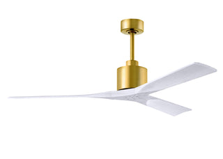 Matthews Fan Company - NK-BRBR-MWH-60 - 60" Ceiling Fan - Nan - Brushed Brass
