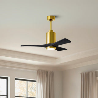 Patricia-3 42" Ceiling Fan in Brushed Brass