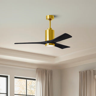 Patricia-3 52" Ceiling Fan in Brushed Brass
