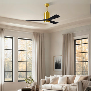 Patricia-3 52" Ceiling Fan in Brushed Brass