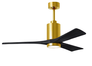 Matthews Fan Company - PA3-BRBR-BK-52 - 52" Ceiling Fan - Patricia-3 - Brushed Brass