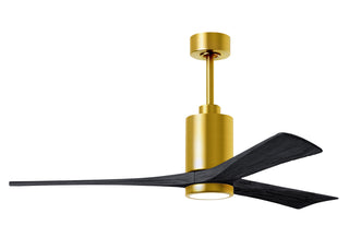 Matthews Fan Company - PA3-BRBR-BK-60 - 60" Ceiling Fan - Patricia-3 - Brushed Brass