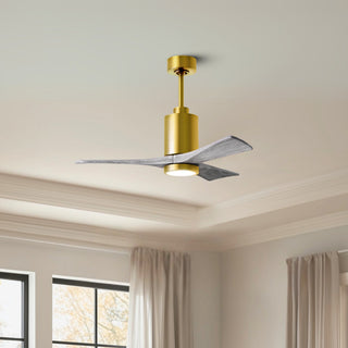 Patricia-3 42" Ceiling Fan in Brushed Brass