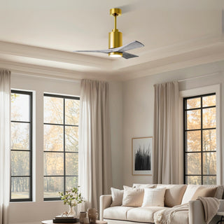 Patricia-3 42" Ceiling Fan in Brushed Brass