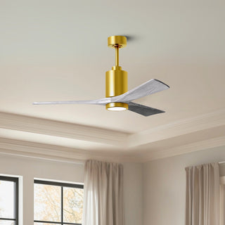 Patricia-3 52" Ceiling Fan in Brushed Brass