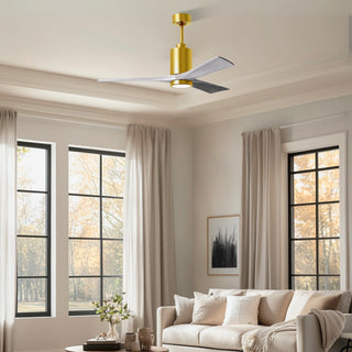 Patricia-3 52" Ceiling Fan in Brushed Brass