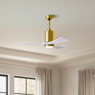 Patricia-3 42" Ceiling Fan in Brushed Brass