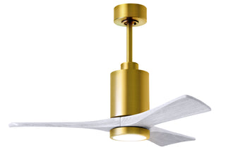 Matthews Fan Company - PA3-BRBR-MWH-42 - 42" Ceiling Fan - Patricia-3 - Brushed Brass