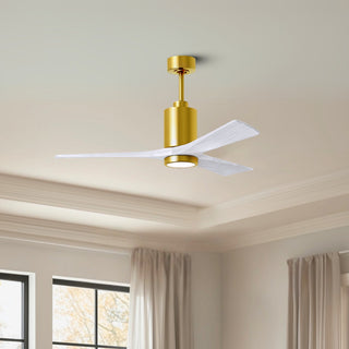 Patricia-3 52" Ceiling Fan in Brushed Brass