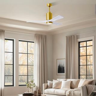 Patricia-3 52" Ceiling Fan in Brushed Brass