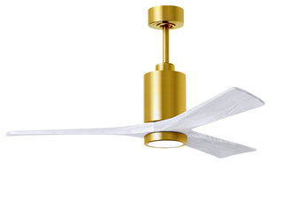 Matthews Fan Company - PA3-BRBR-MWH-52 - 52" Ceiling Fan - Patricia-3 - Brushed Brass