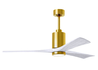 Matthews Fan Company - PA3-BRBR-MWH-60 - 60" Ceiling Fan - Patricia-3 - Brushed Brass
