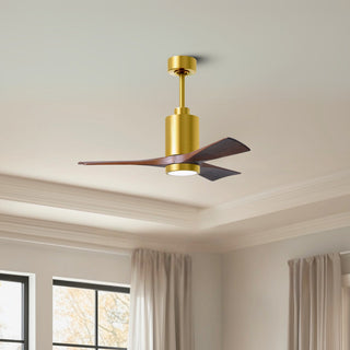 Patricia-3 42" Ceiling Fan in Brushed Brass