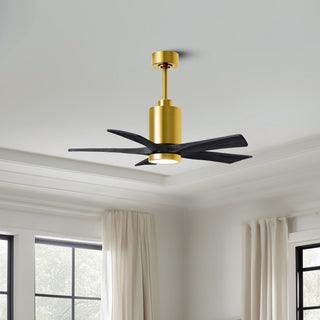 Patricia-5 42" Ceiling Fan in Brushed Brass