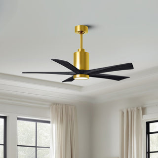 Patricia-5 52" Ceiling Fan in Brushed Brass