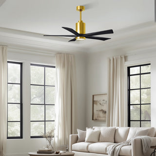 Patricia-5 52" Ceiling Fan in Brushed Brass