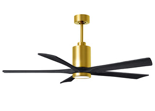 Matthews Fan Company - PA5-BRBR-BK-60 - 60" Ceiling Fan - Patricia-5 - Brushed Brass