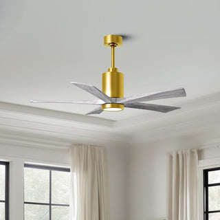 Patricia-5 52" Ceiling Fan in Brushed Brass