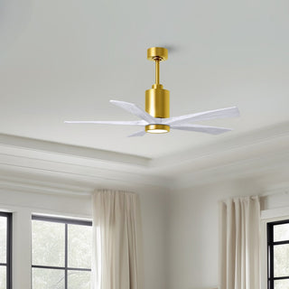 Patricia-5 52" Ceiling Fan in Brushed Brass