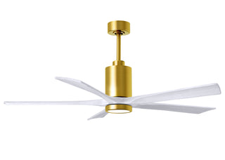 Matthews Fan Company - PA5-BRBR-MWH-60 - 60" Ceiling Fan - Patricia-5 - Brushed Brass