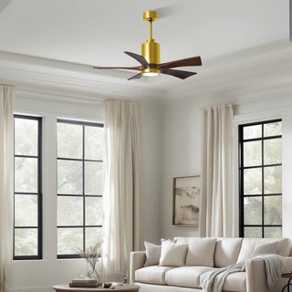 Patricia-5 42" Ceiling Fan in Brushed Brass