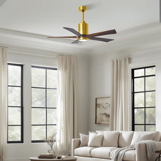 Patricia-5 52" Ceiling Fan in Brushed Brass
