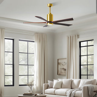 Patricia-5 60" Ceiling Fan in Brushed Brass