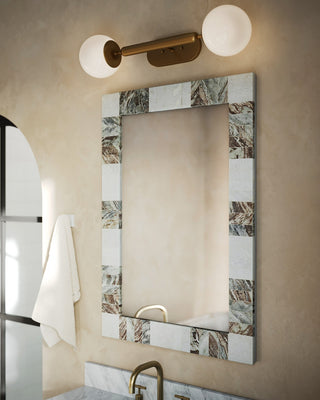 Elena Mirror in White/Brown