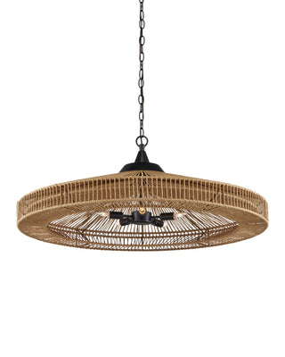 Currey and Company - 9000-0921 - Five Light Chandelier - Maldives - Natural/Satin Black