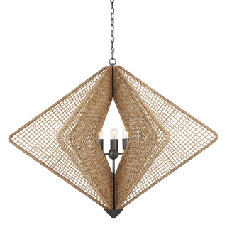 Currey and Company - 9000-0965 - Three Light Chandelier - Shizen - Natural/Hiroshi Gray