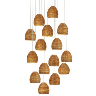 Currey and Company - 9000-1001 - 15 Light Pendant - Beehive - Natural/Silver