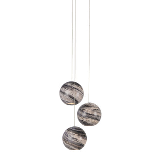 Currey and Company - 9000-1006 - Three Light Pendant - Palatino - Earth with Speckles/Silver