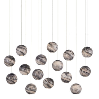 Currey and Company - 9000-1009 - 15 Light Pendant - Palatino - Earth with Speckles/Silver